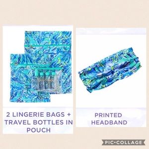 Lilly Pulitzer lingerie bags & matching headband